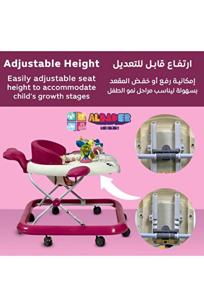 ALBADER Mamalove Baby Walker for Newborns Foldable Design Adjustable Height Baby Activity Walker With Music