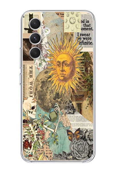 moonset Samsung Galaxy S25 Uyumlu Güneş Tasarımlı Baskılı Şeffaf Telefon Kılıfı