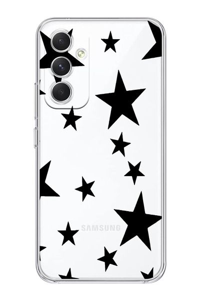 moonset Samsung Galaxy S25 FE Uyumlu Yıldızlar Tasarımlı Baskılı Şeffaf Telef...