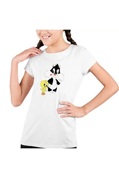 OEM Tricou Copii Fete Tweety Sylvester Scutec