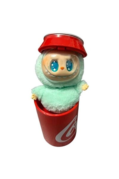 OEM LaBubu Figure in CocaCola Box, Plush, Soft and Fluffy, Turquoise Green, 25 cm