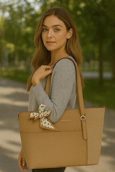 Generic CANARLISA Women’s Tote Bag – PU Leather Ladies Shoulder Handbag with Bow