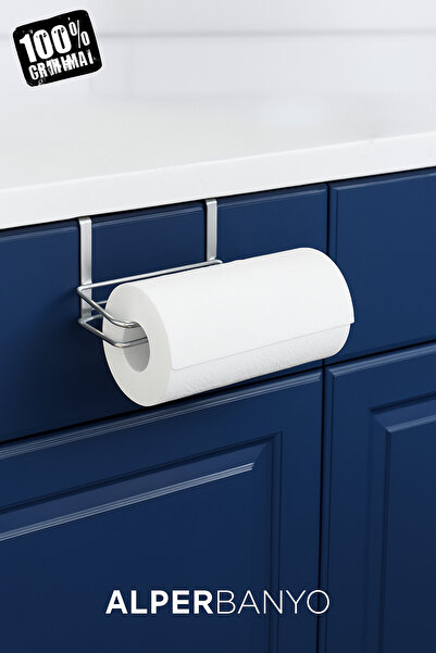 Alper Banyo Chrome Multi-Purpose Cabinet Door and under Shelf Paper Towel Rack |   Metal |   Easy Assembly
