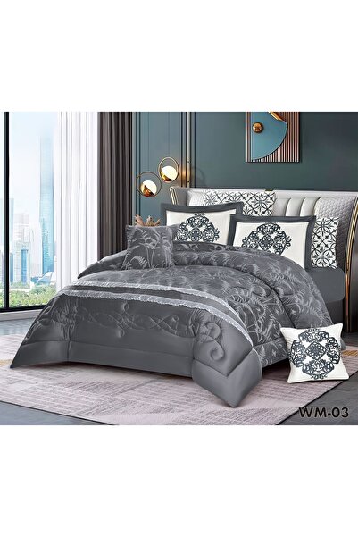 MW WM Winter Bedspread, Soft Velvet, with Prominent Details, Velvet Material and the Luxury of Lace, for the Elegant Only, Size 240*260