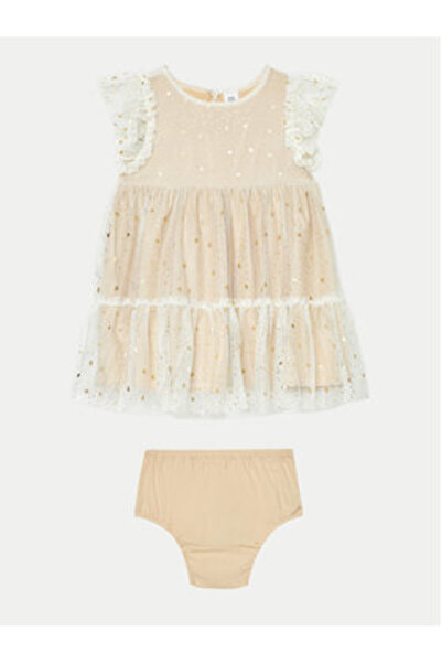 GAP Κομψό φόρεμα για κορίτσι 646791-00 Εκρού