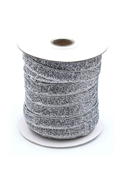 OEM Velvet ribbon with glitter 10 mm 40 m silver