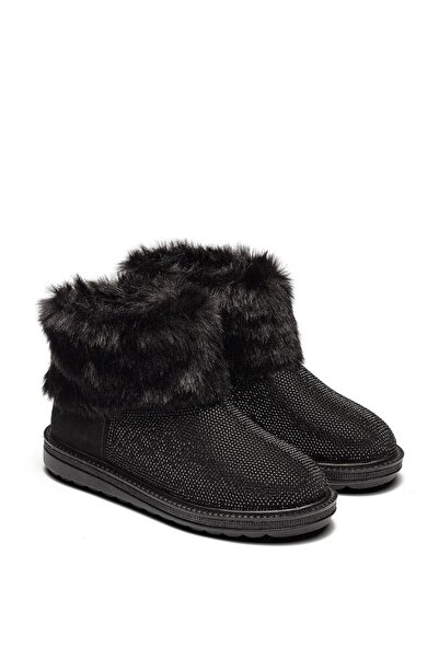 Dedos Kadın Kürklü Taşlı Düz Taban Bot 7000