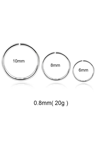 TakıConcept Cerrahi Çelik 3 Boy Seçeneği Halka Hızma Piercing Delikli Deliksi...