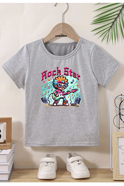 Advantage Παιδικό μπλουζάκι με στάμπα Rock Star