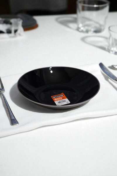 Luminarc Arcopal Zeliye Siyah 6'lı Çukur Yemek Tabağı Gmş