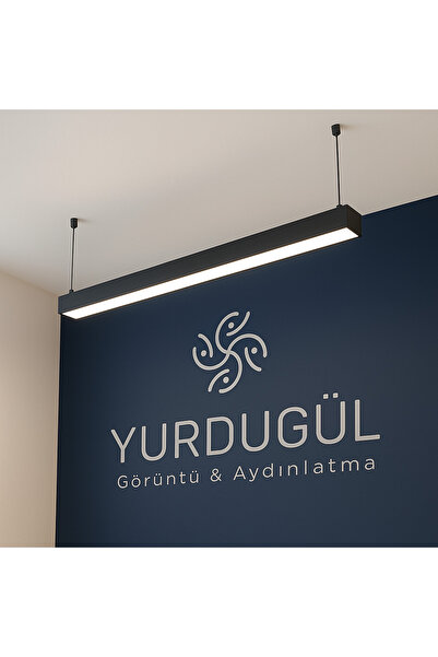 YURDUGÜL 100 Cm Siyah Kasa 6500K Beyaz Işık Ofis. Mağaza.Avm. Galeri.Led Armatür