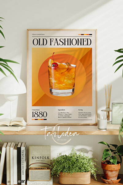 tablodea Seria Retro Cocktail, pictură cu poster înrămat cu tematică de băutu...