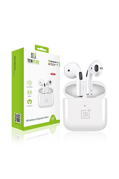 TENPLUS سماعة بلوتوث لاسلكية TEN-PLUS AirPods Mini مع علبة شحن وصوت نقي – أبيض