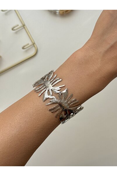 YOUES JEWELRY Çelik Kalın Kelepçe Bilezik Ayarlanabilir Kadın Erkek Unisex