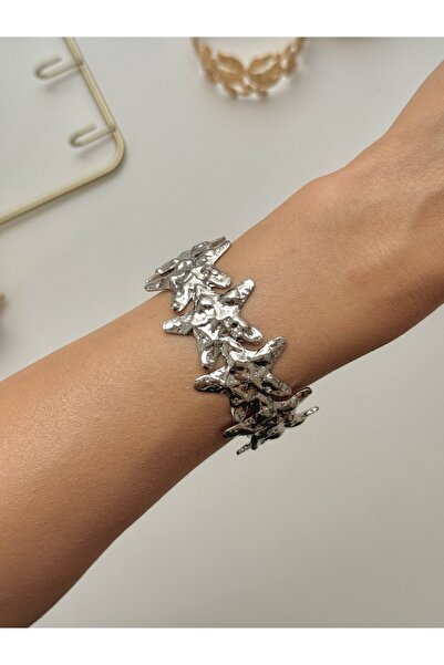 YOUES JEWELRY Çelik Kalın Kelepçe Bilezik Ayarlanabilir Kadın Erkek Unisex