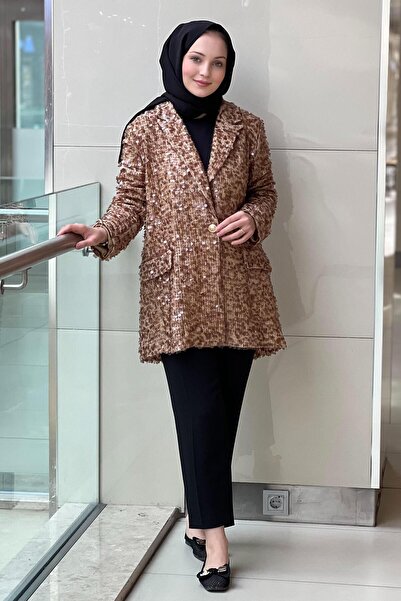 Ghisa Sequin Glitter Embroidered Mesh Jacket