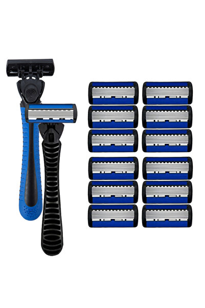 Choice6 2 handle 12 blades 6-layer razor blade, men's stainless steel blade, classic water washed razor, sha