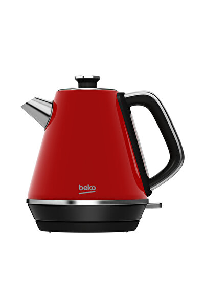 AboutThePerfect Kırmızı Retro Elektrikli Su Isıtıcı, Şık ve Şık Tasarım