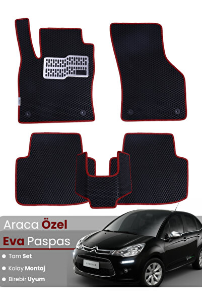stiloto مجموعة كاملة من حصائر EVA متوافقة مع سيتروين C3 (2002-2009) - مخصصة ل...