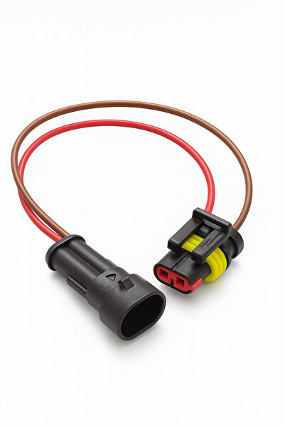 OTOKİT 2 Pin Kablolu Su Geçirmez Konnektör Çift IP65 200mm Kilitli Erkek Dişi...