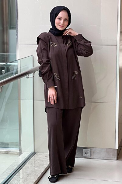 Nuss Floral Beaded Shirt Pants Set