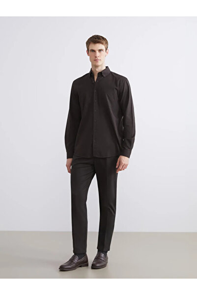 LC Waikiki Cămașă pentru bărbați din gabardină cu mâneci lungi SOUTHBLUE maro...