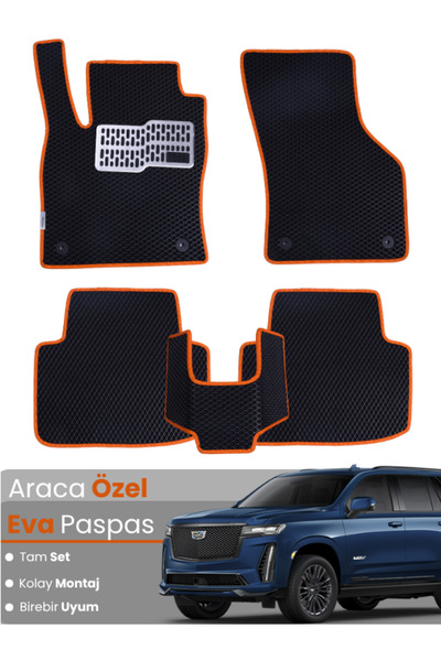 stiloto Cadillac Escalade (2021-2024) Compatible Eva Floor Mat Full Set – Car...