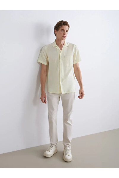 LC Waikiki Lcwaikiki Classic Sari Regular Fit Short Sleeve Poplin Men's Shirt