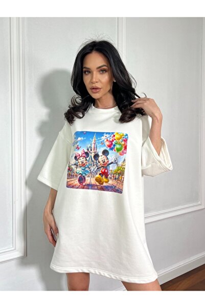 CC STORE Tricou oversized "Mickey & Minnie Dreamland", cu imprimeu colorat