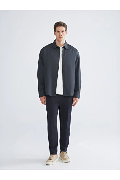 LC Waikiki LCW Vision Petrol Slim Fit Uzun Kollu Erkek Gömlek