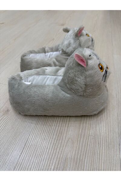 terlikcim kedi figürlü kalın ev içi panduf