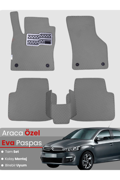 Figapp CİTROEN C-ELYSEE (2008-2024) Uyumlu EVA Paspas Tam Set–Araca Özel,Su G...