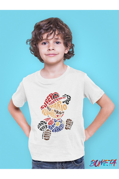 Bumeta تي شيرت ماريو سوبر ماريو أتيري كاسيت جيم للأطفال