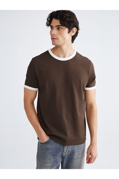 LC Waikiki Men's Jersey T-Shirt with Contrast Detail