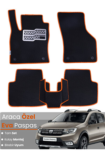 stiloto DACİA SANDERO STEPWAY (2012-2020) Uyumlu EVA Paspas Tam Set–Araca Öze...