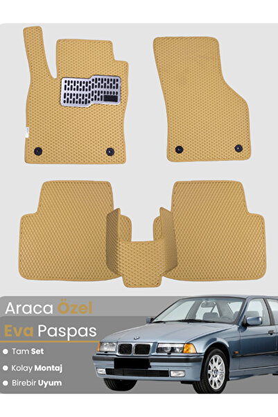 CYBERLİNE BMW 3 SERİSİ E36 (1990-2000) Uyumlu EVA Paspas Tam Set–Araca Özel,S...