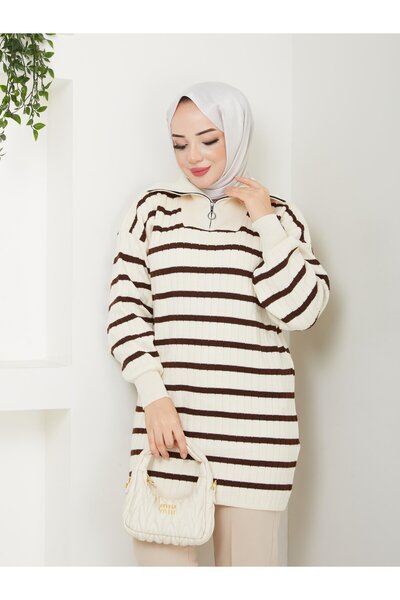 Nergis Neva Butik New Season Striped Knitwear Tunic