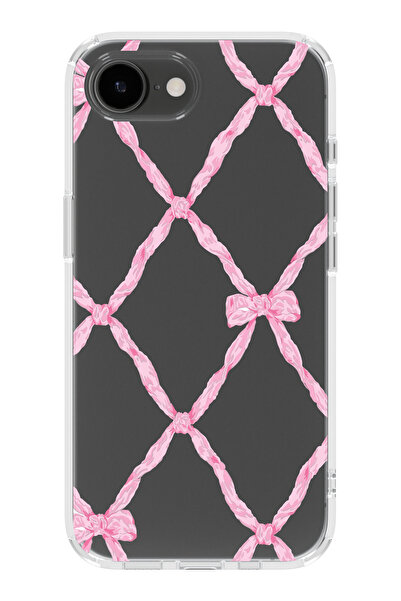 moonset Iphone 16E Uyumlu Fiyonk Tasarımlı Baskılı Şeffaf Telefon Kılıfı