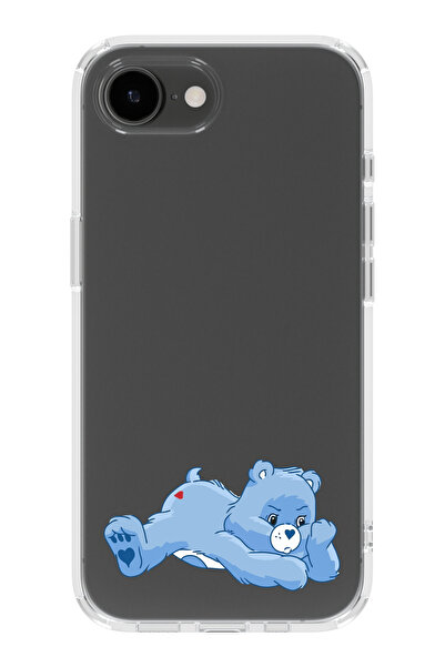 moonset Iphone 16E Uyumlu Sevimli Ayı Tasarımlı Baskılı Şeffaf Telefon Kılıfı