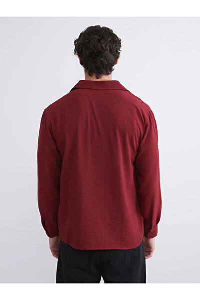 LC Waikiki Xside Claret Red Regular Fit Long Sleeve Men's Shirt