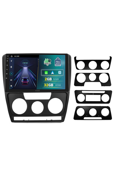 MaxTech Navigatie Skoda Octavia 2 pre-facelift (2004-2008) dedicata, 2 GB Ram 32 GB Rom, Carplay & Android