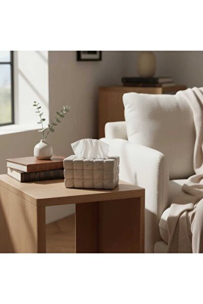 Casco علبة مناديل بتصميم مكعبات حجرية عصرية