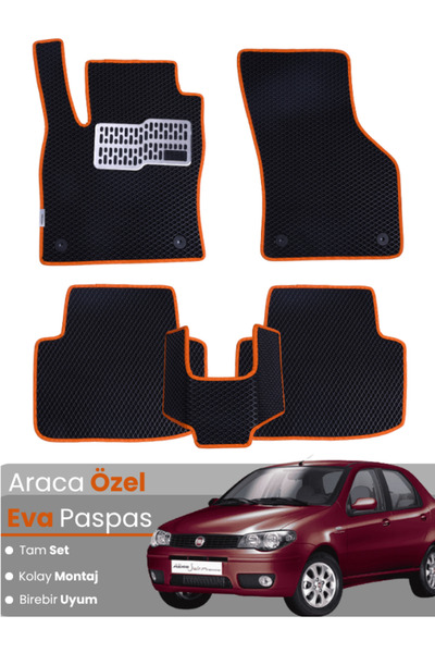 Guerrino Fi̇at Albea (2006-2012) Compatible Eva Floor Mat Full Set – Vehicle-...