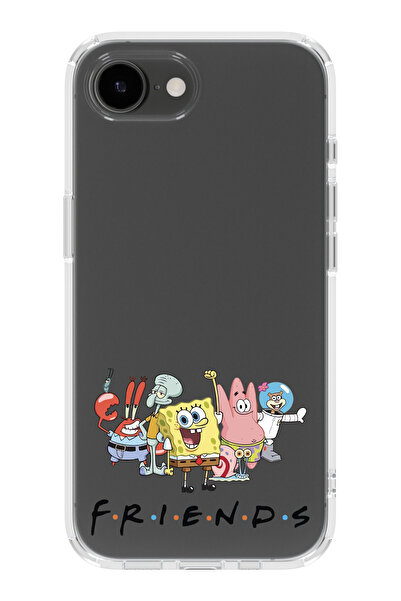 moonset Iphone 16E Uyumlu Friends Tasarımlı Baskılı Şeffaf Telefon Kılıfı