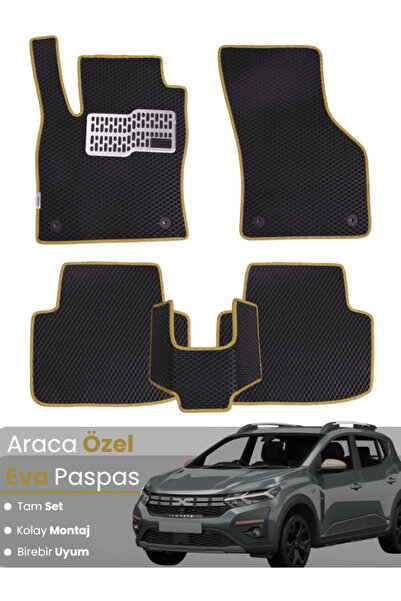 Genel Markalar DACİA SANDERO STEPWAY (2020-2025) Uyumlu EVA Paspas Tam Set–Ar...
