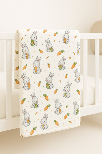 Baby Veil Çift Taraflı Bebek&Çocuk Battaniyesi %100 Pamuk Pazen Desenli 100x120 Cm
