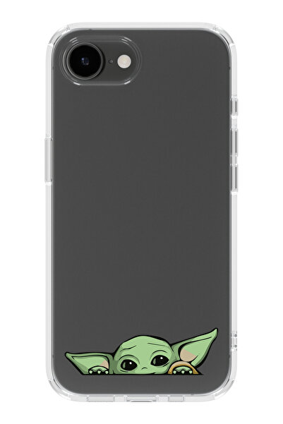 moonset Iphone 16E Uyumlu Yoda Tasarımlı Baskılı Şeffaf Telefon Kılıfı