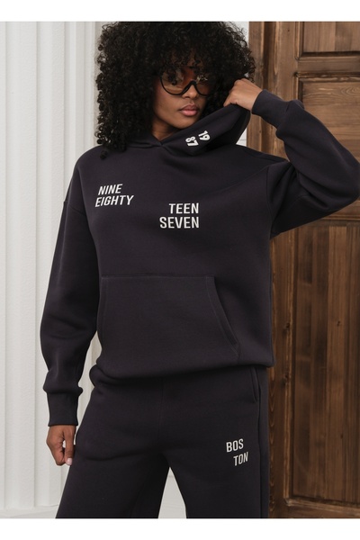 OUZ 3 Thread Hoodie Tracksuit Set Printed