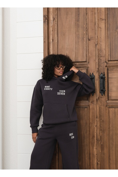OUZ 3 Thread Hoodie Tracksuit Set Printed