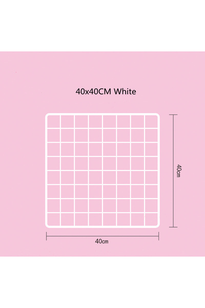 Choice إكسسوارات حائط الصور الشبكية البيضاء مقاس 40 × 40 سم، سلة معلقة من الحديد المطاوع، ديكور حائط إبداعي